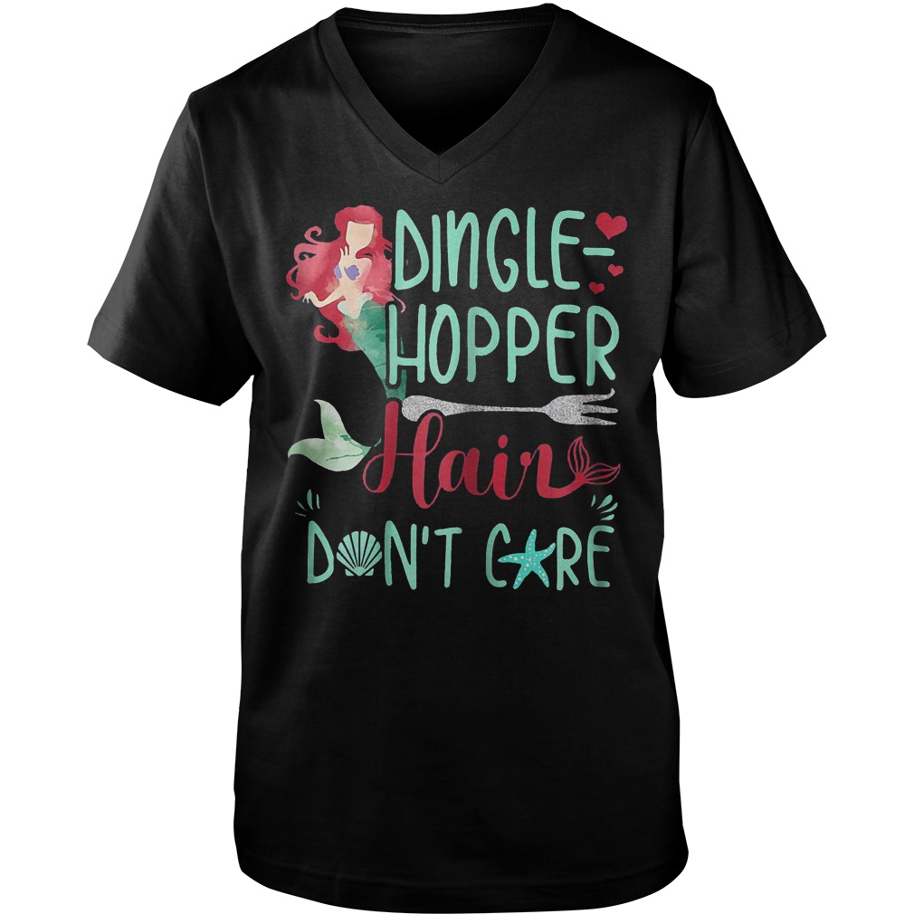 Dingle Hopper Hair Don't Care Mermaid T-Shirt Guys V-Neck