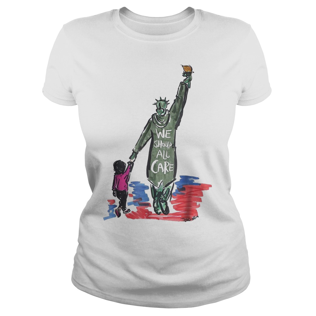 Melania Jacket We Should All Care T-Shirt 7 Ladies Tee