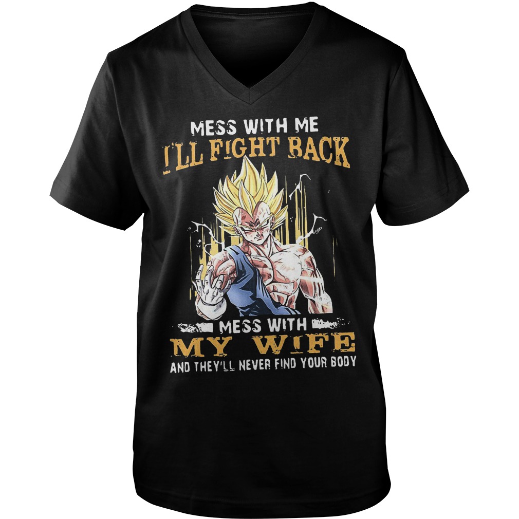 Mess With My Wife Mess With Me I'll Fight Back T-Shirt Guys V-Neck