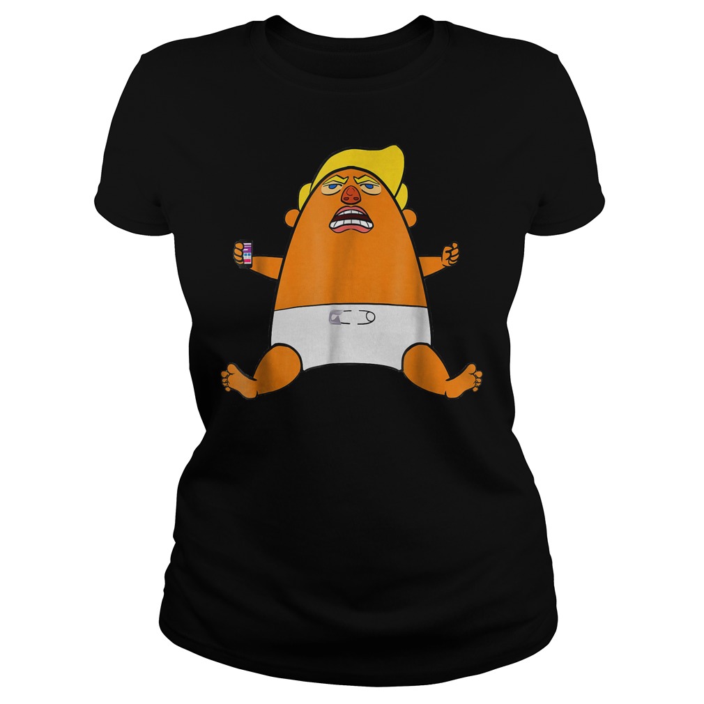 Official Angry Baby Anti-Trump Balloon T-Shirt Classic Ladies Tee