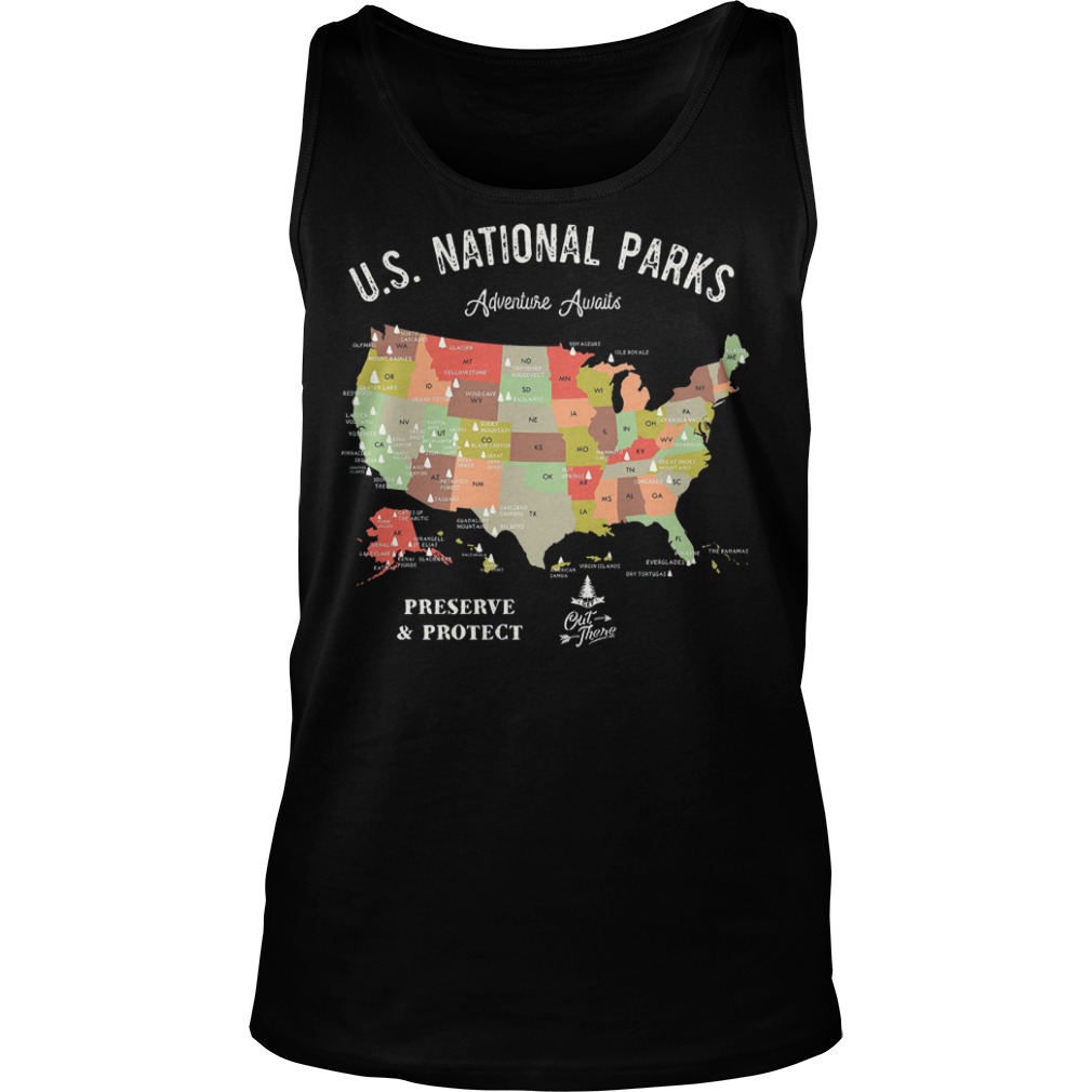 Official U.S National Parks Map T-Shirt Tank Top Unisex