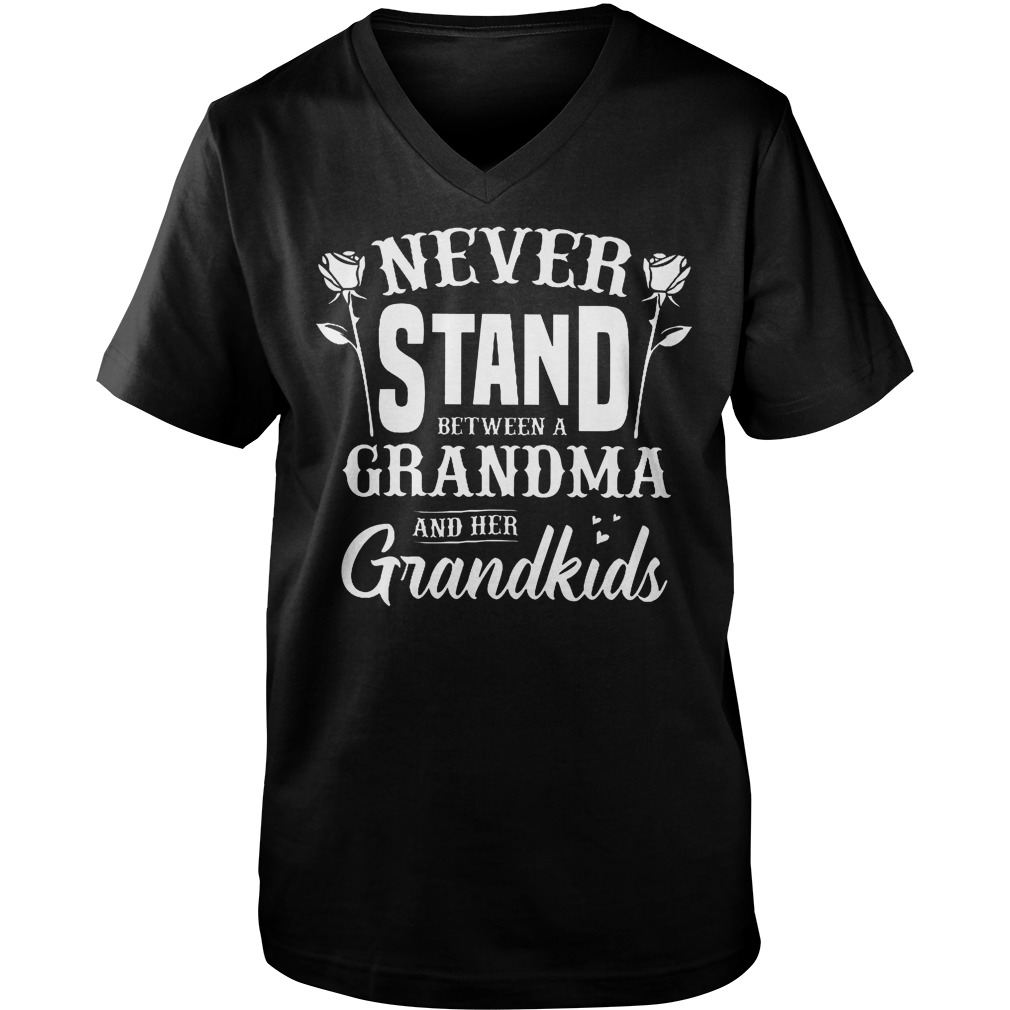 Premium Never Stand Between A Grandma And Her Grandkids T-Shirt Guys V-Neck