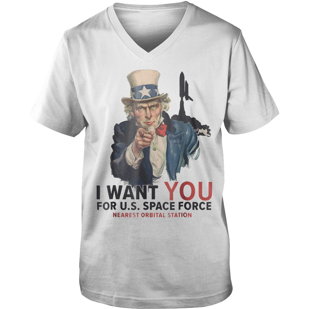 Space Force Vintage Trump Meme Parody T-Shirt Guys V-Neck