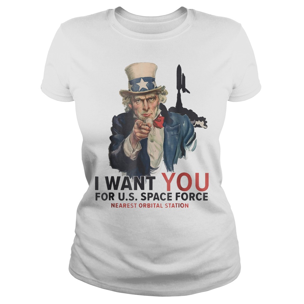 Space Force Vintage Trump Meme Parody T-Shirt Ladies Tee