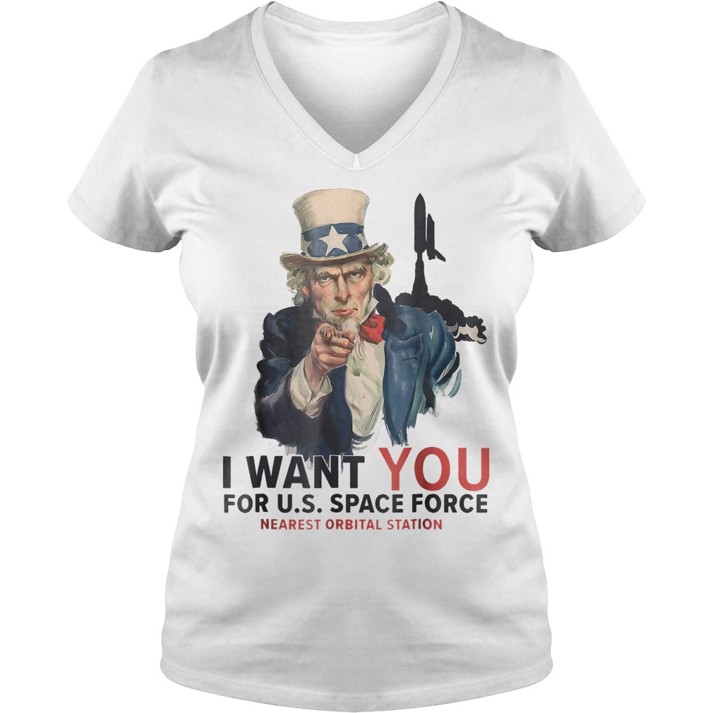 Space Force Vintage Trump Meme Parody T-Shirt Ladies V-Neck