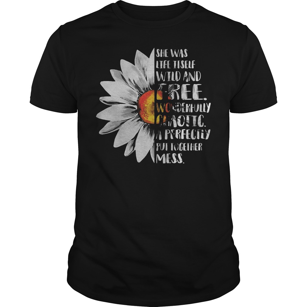 Sunflower – She Was Life Itself Wild And Free T-Shirt Classic Guys / Unisex Tee