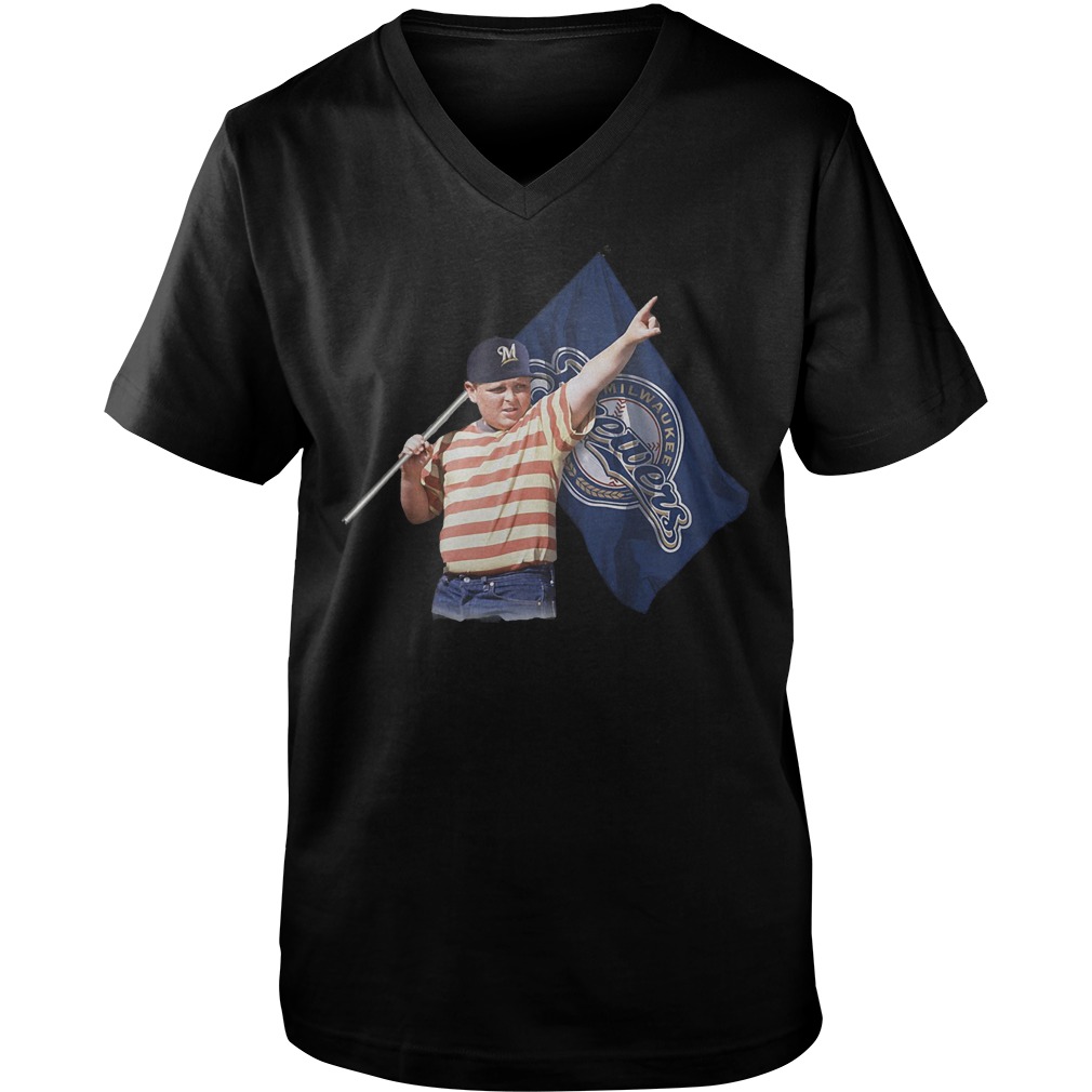 The Sandlot And Milwaukee Brewers Flag T-Shirt Guys V-Neck