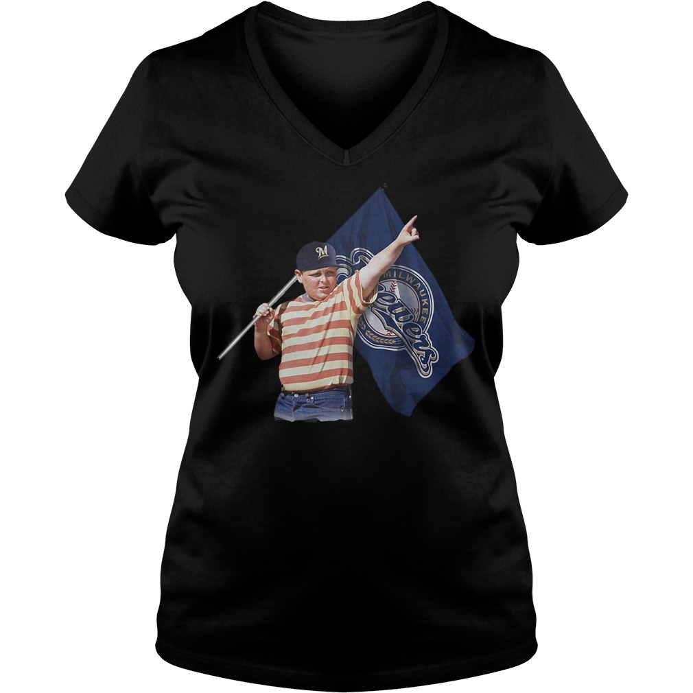The Sandlot And Milwaukee Brewers Flag T-Shirt Ladies V-Neck