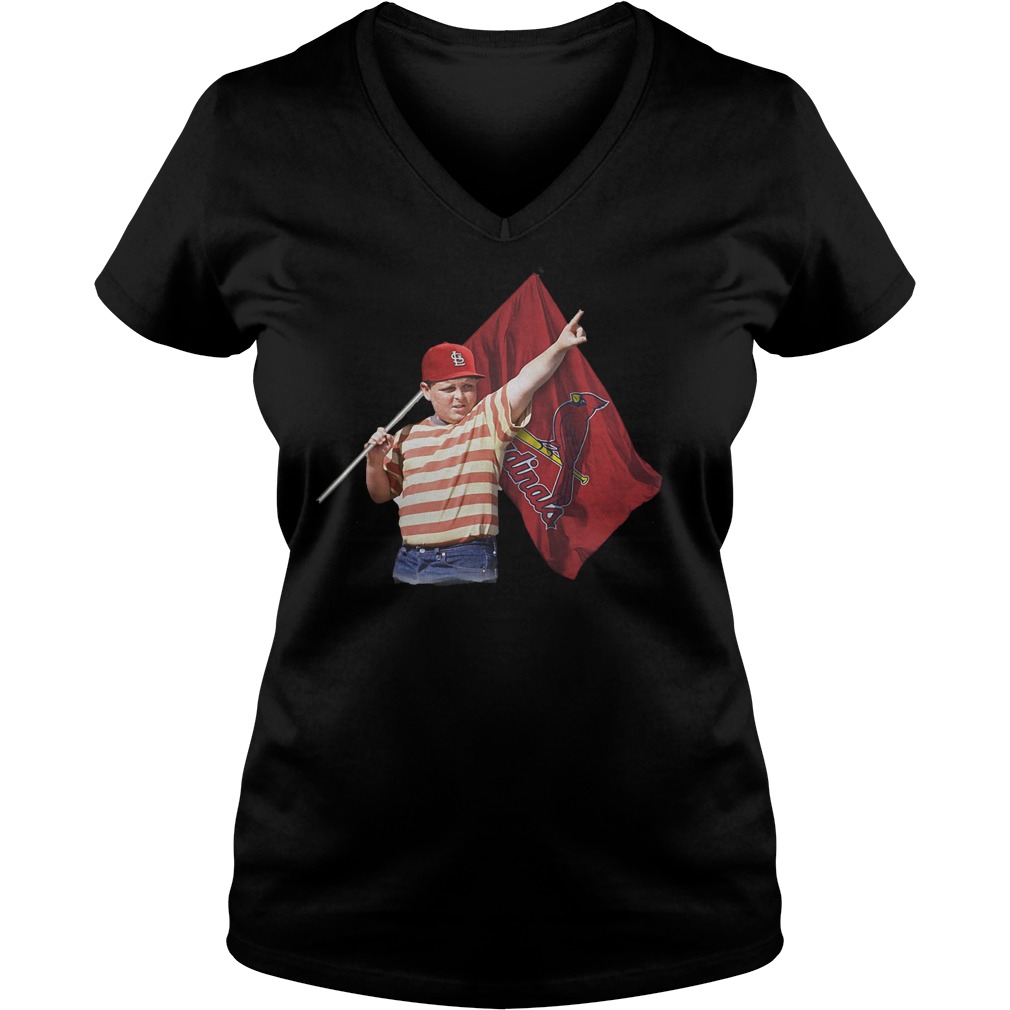The Sandlot And St Louis Cardinals Flag T-Shirt Ladies V-Neck