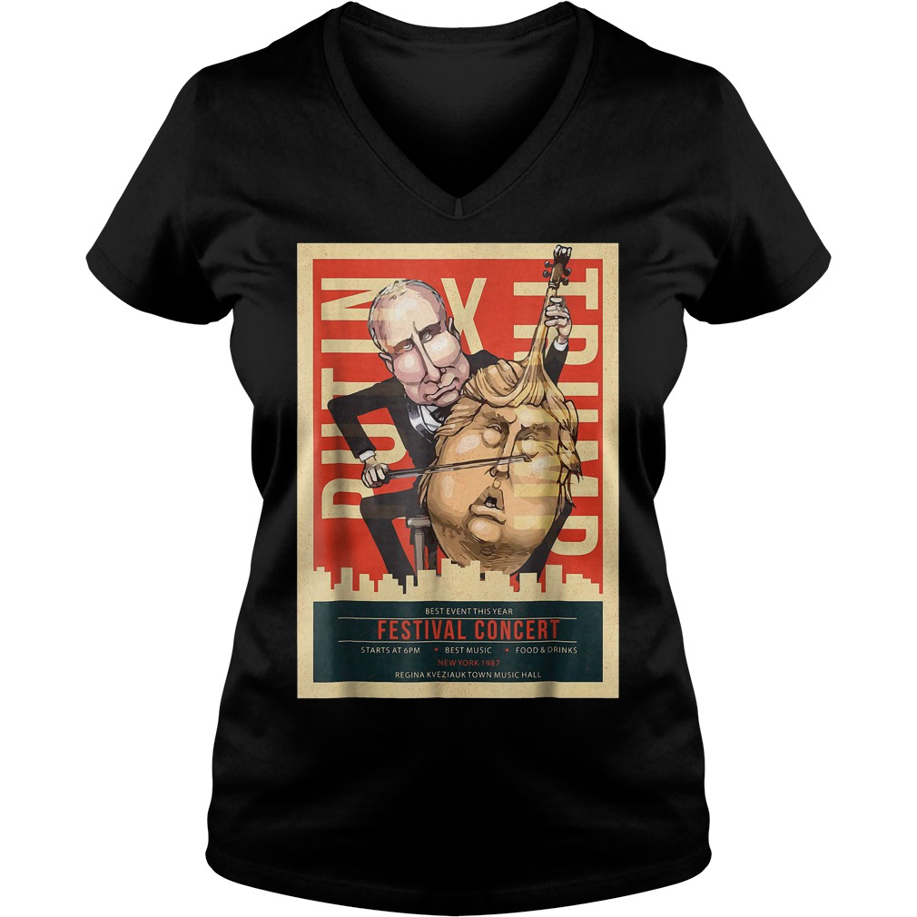 Trump Putin Concert Impeach Resist I Voted T-Shirt Ladies V-Neck