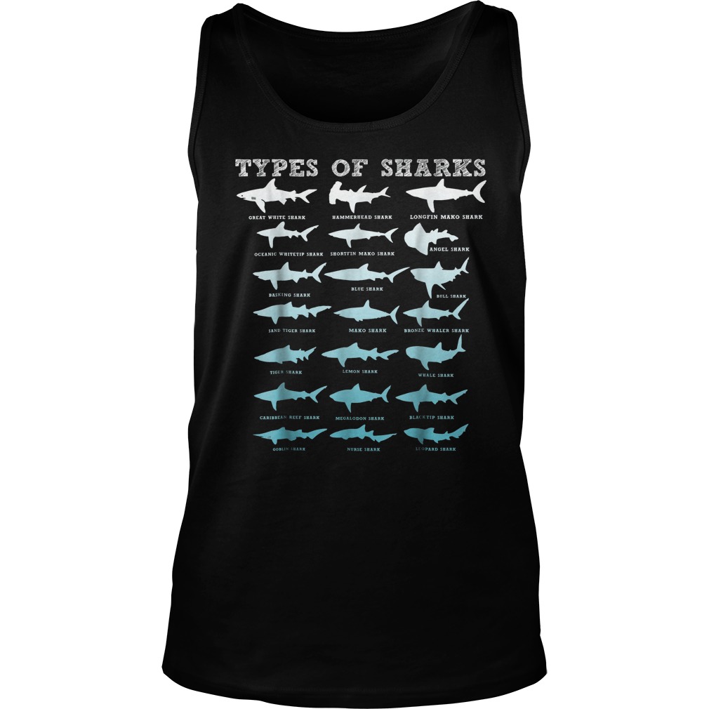 Types Of Sharks Marine Biology T-Shirt Tank Top Unisex