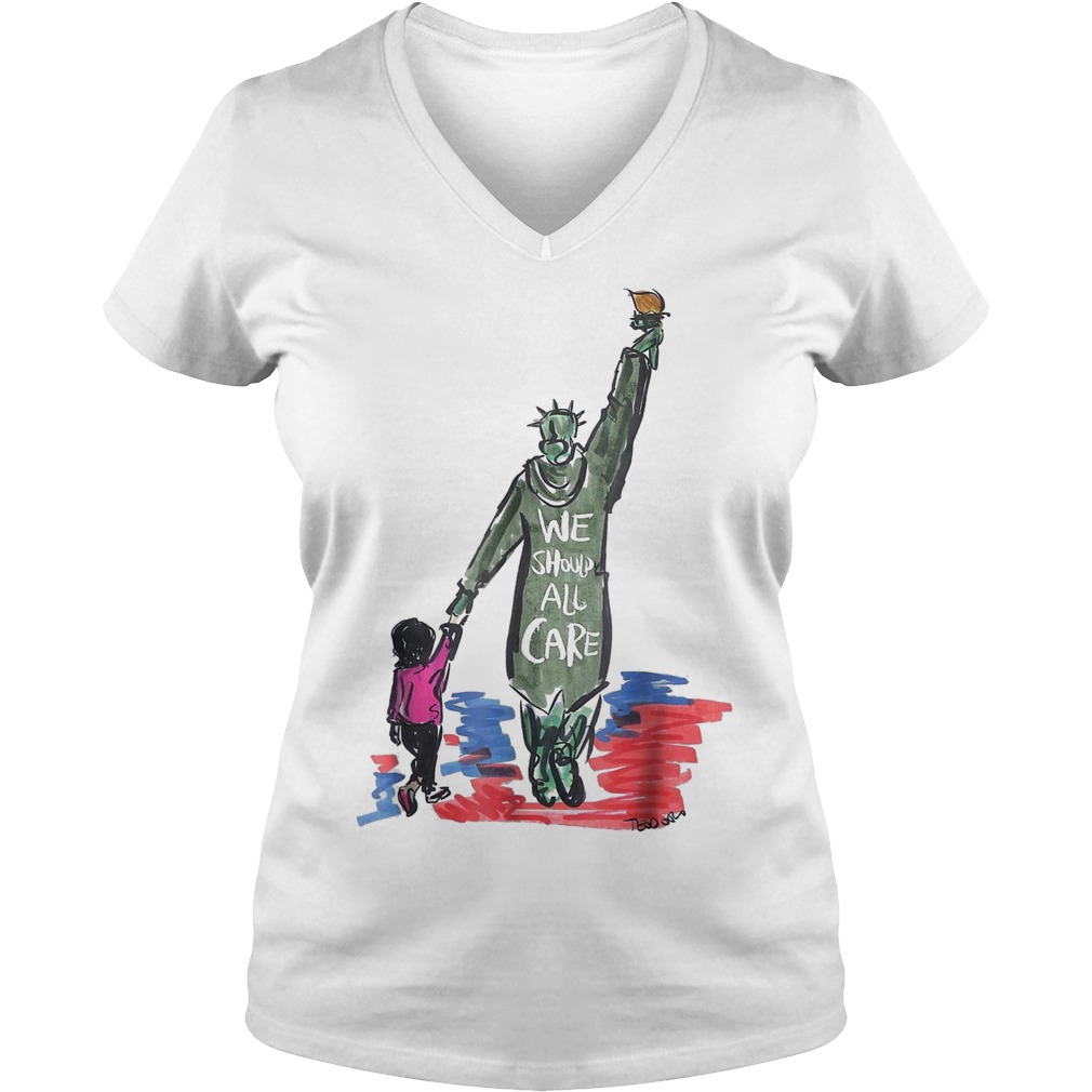 Melania Jacket We Should All Care T-Shirt 5 V Neck