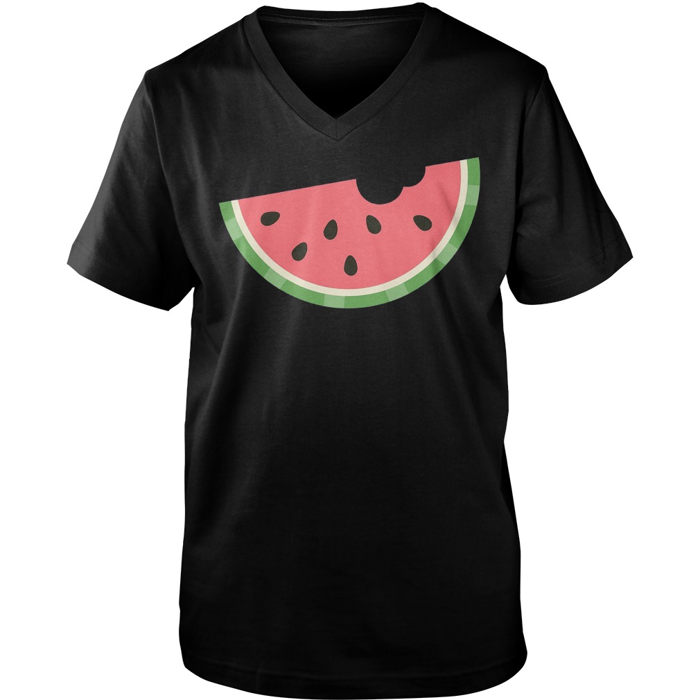 Watermelon Fruit Melon Seed Bite T-Shirt Guys V-Neck