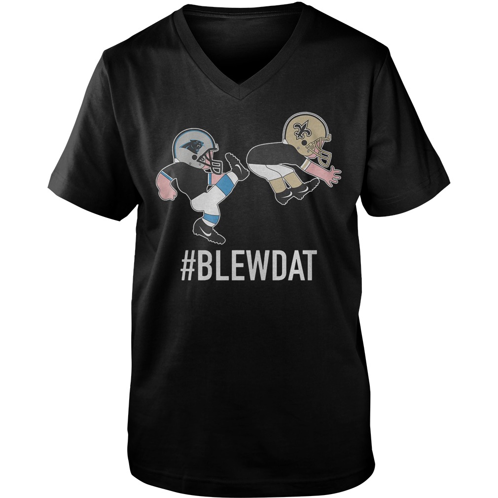 #blewdat Carolina Panthers Kick Ass New Saint T-Shirt Guys V-Neck