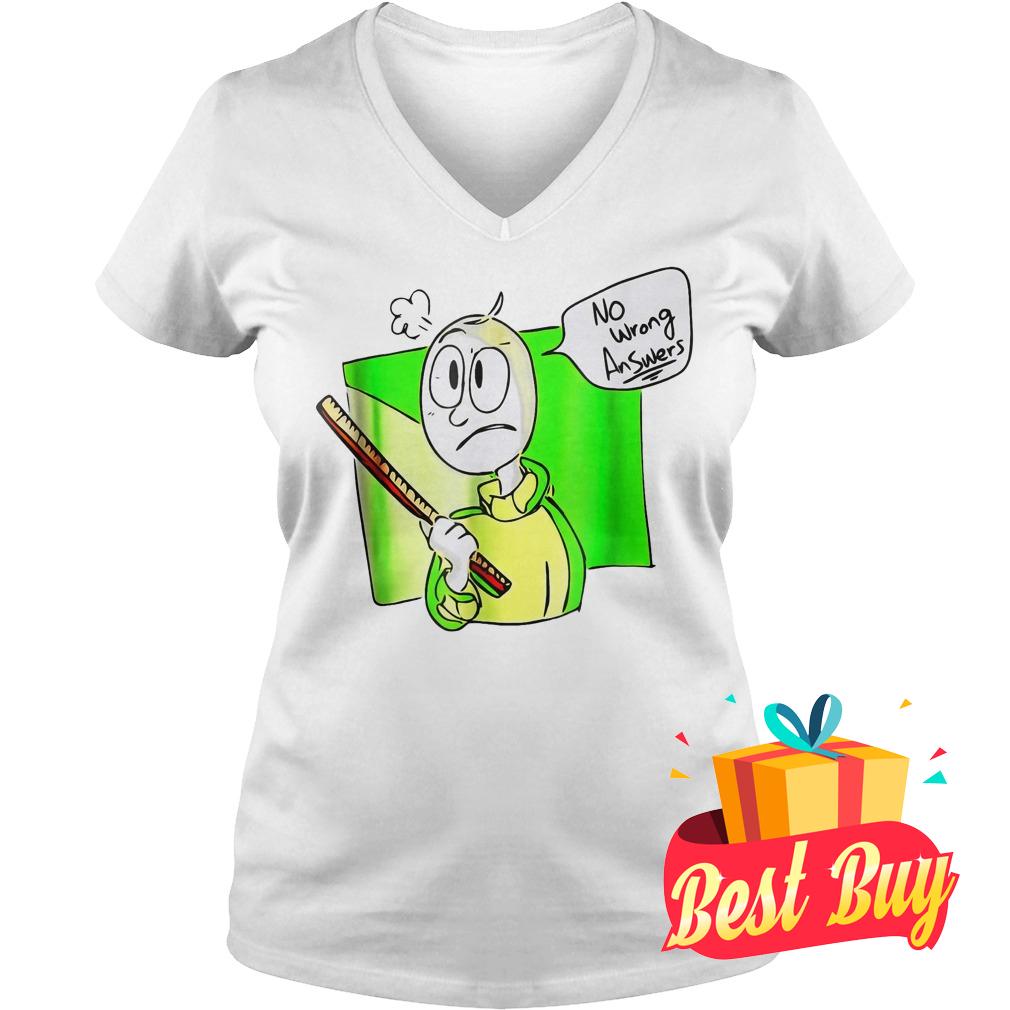 Best Price Angry Baldi No Wrong Answers shirt 4 Best Price Angry Baldi No Wrong Answers shirt Ladies V-Neck