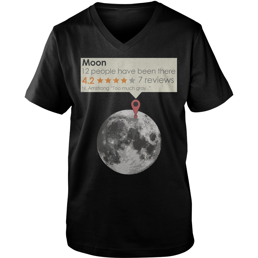 Moon With N.Armstrong With Too Much Gray T-Shirt Guys V-Neck