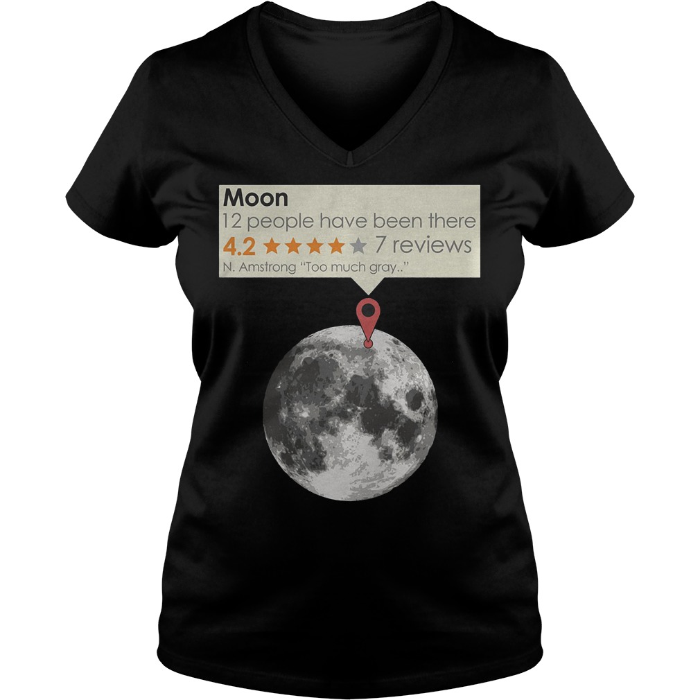 Moon With N.Armstrong With Too Much Gray T-Shirt Ladies V-Neck