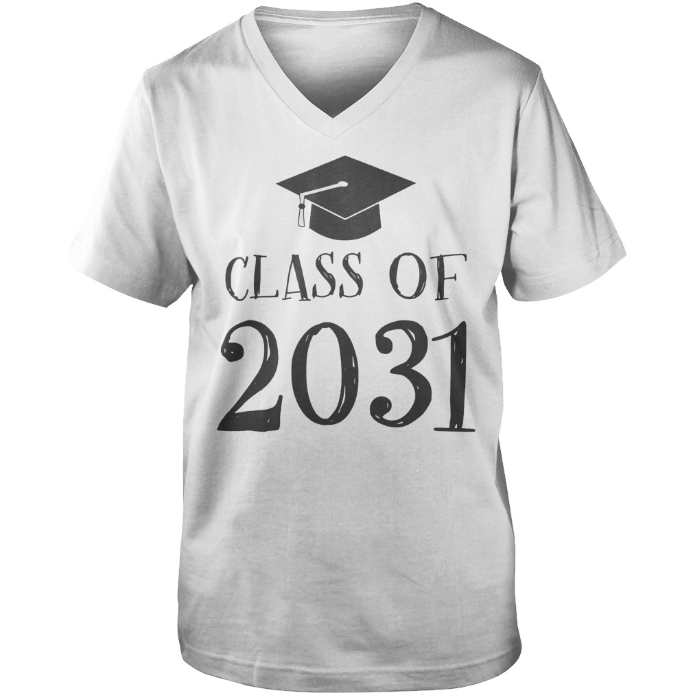 Official Class Of 2031 Grow With Me First Day Of School T-Shirt Guys V-Neck