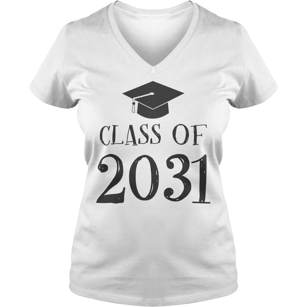 Official Class Of 2031 Grow With Me First Day Of School T-Shirt Ladies V-Neck