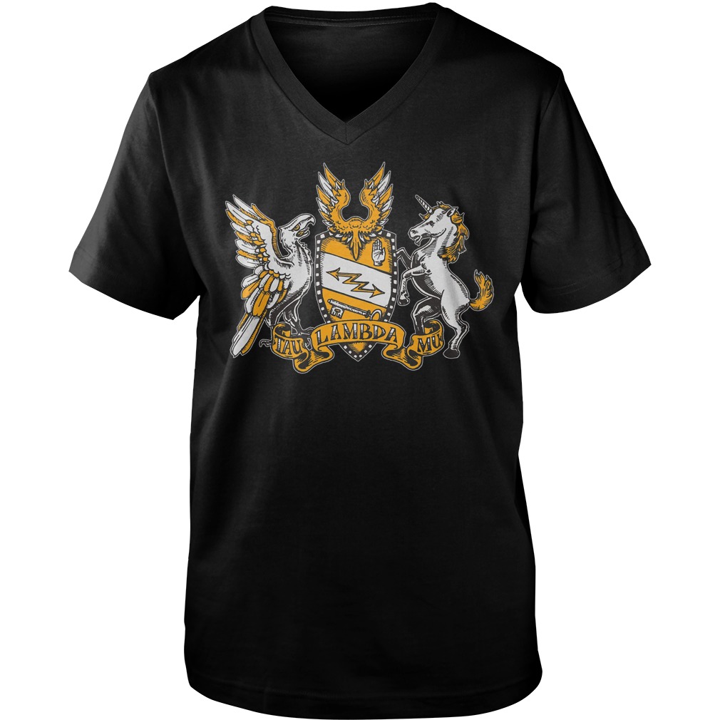 Official Tau Lambda Mu-TAM Crest Shirt Guys V-Neck