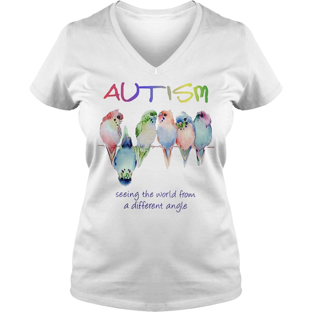 Original Autism seeing the world from a different angle shirt 4 Original Autism seeing the world from a different angle shirt Ladies V-Neck