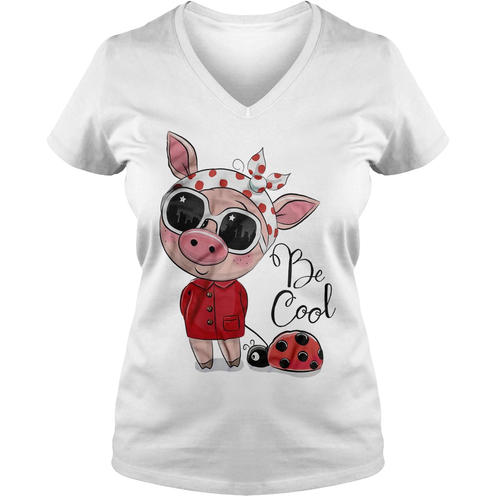 Original Be Cool Piggy Ladybug Shirt 4 Original Be Cool Piggy Ladybug Shirt Ladies V-Neck