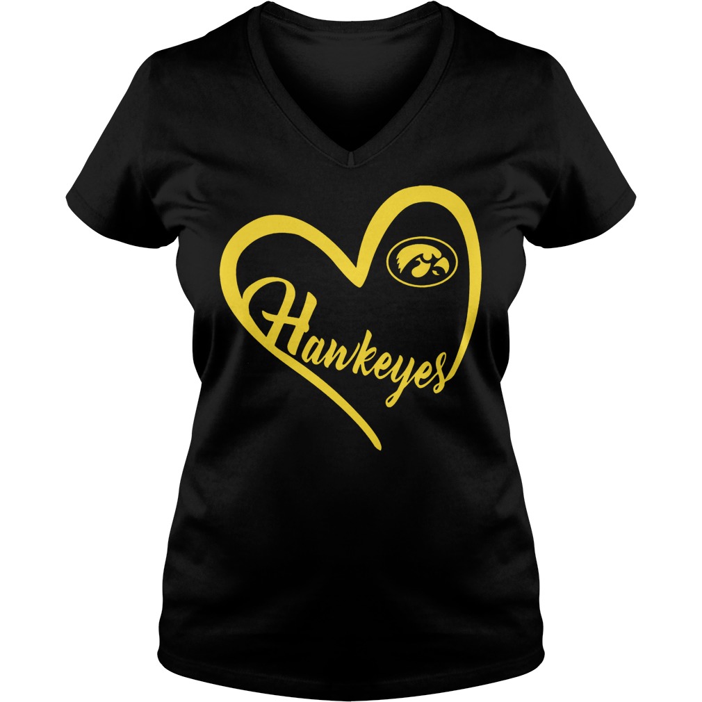 Original Iowa Hawkeyes football Heart Shirt 4 Original Iowa Hawkeyes football Heart Shirt Ladies V-Neck