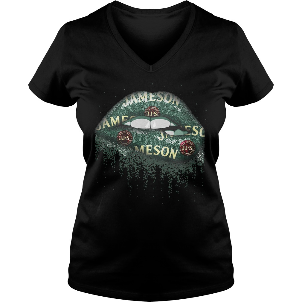 Original Jameson whiskey kiss sweat lips shirt 4 Original Jameson whiskey kiss sweat lips shirt Ladies V-Neck