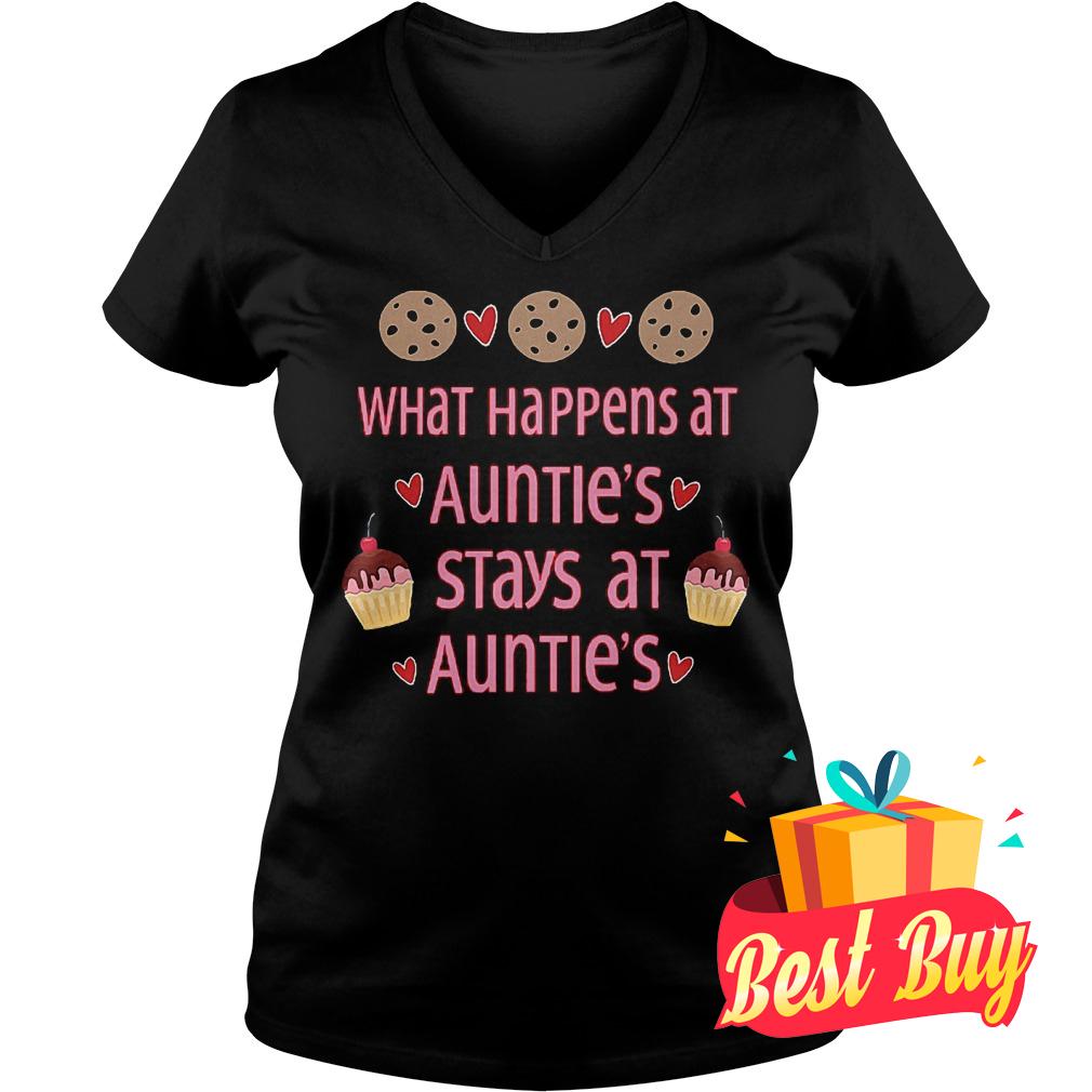 Original What happens at auntie's stays at auntie's shirt 4 Original What happens at auntie's stays at auntie's shirt Ladies V-Neck