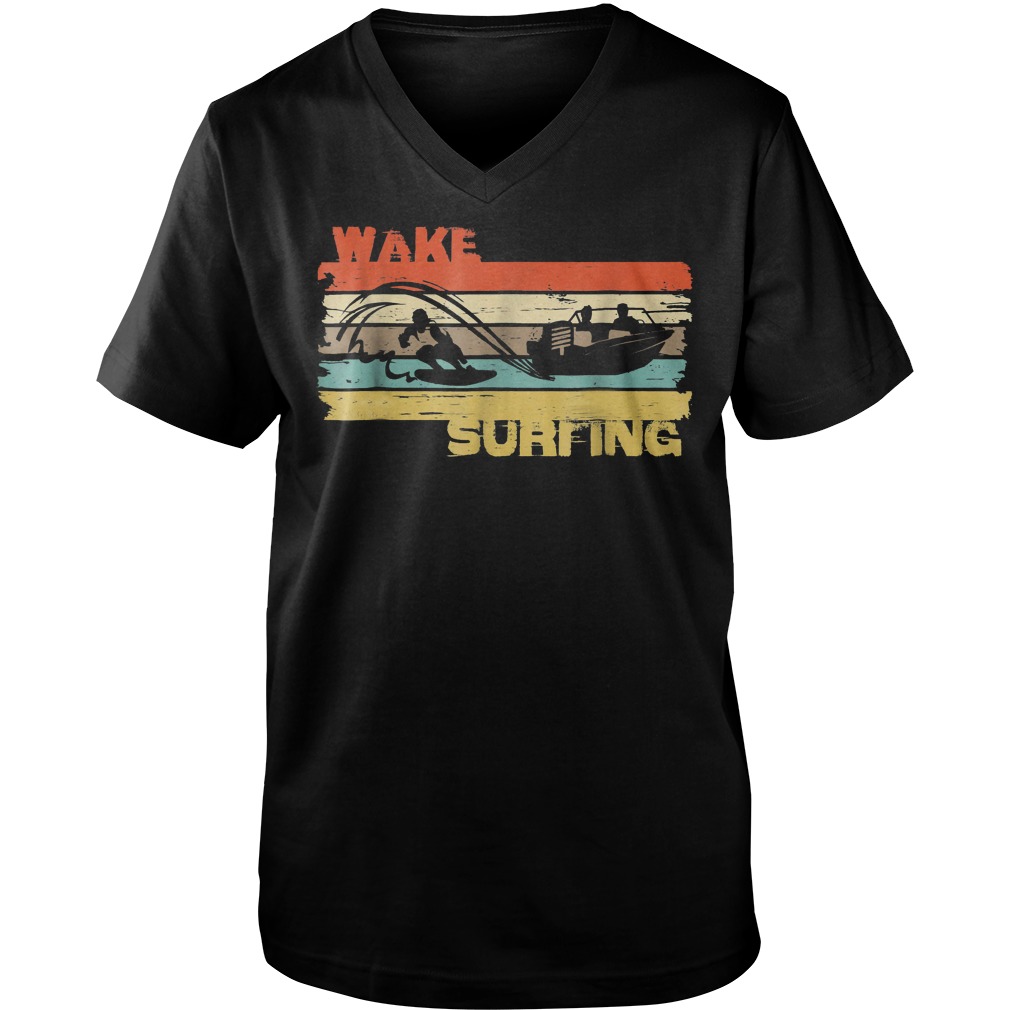 Premium Wakesurfing Vintage T-Shirt Guys V-Neck