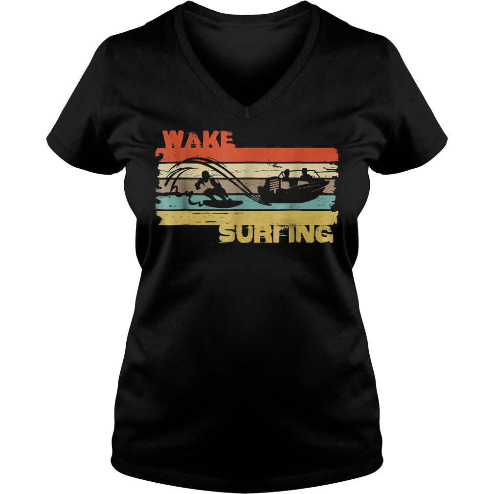 Premium Wakesurfing Vintage T-Shirt Ladies V-Neck