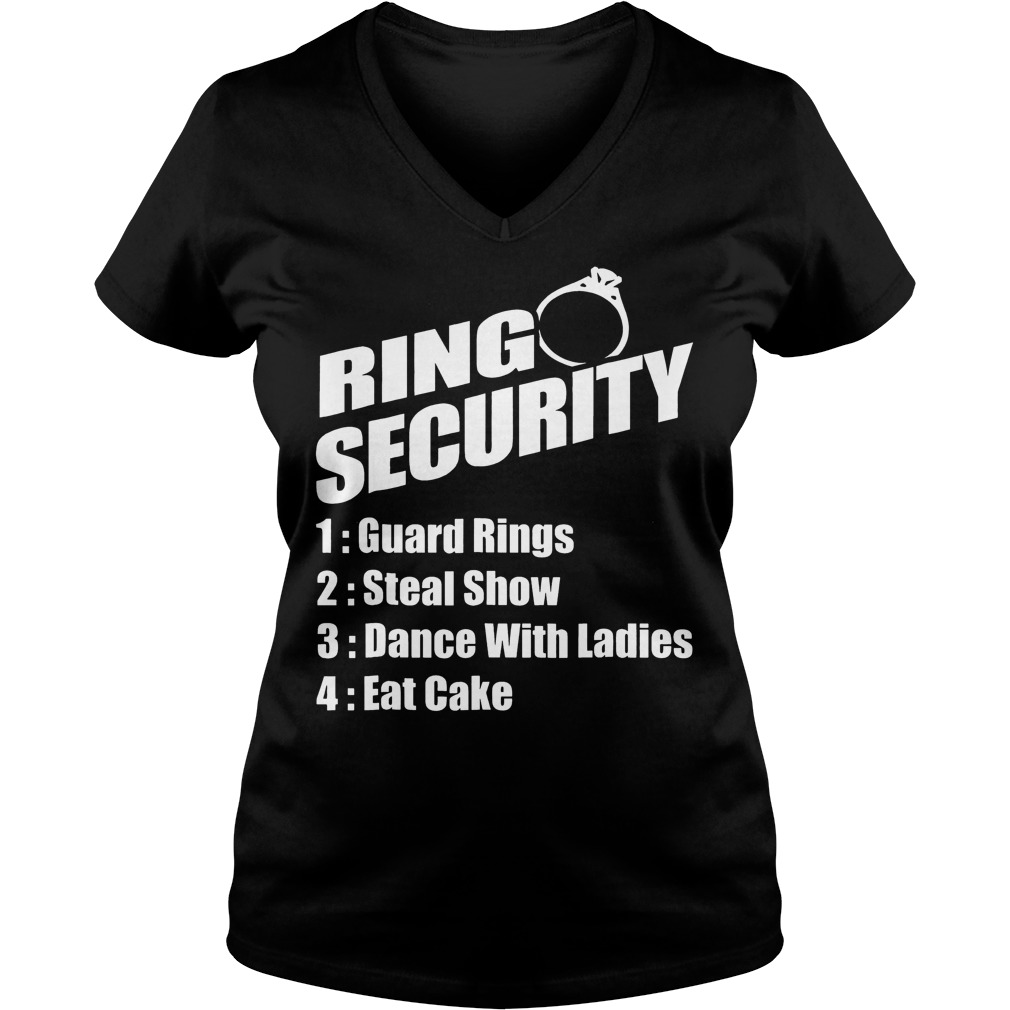 Ring Security Ring Bearer Wedding Duties List Shirt 4 Ring Security Ring Bearer Wedding Duties List Shirt Ladies V-Neck