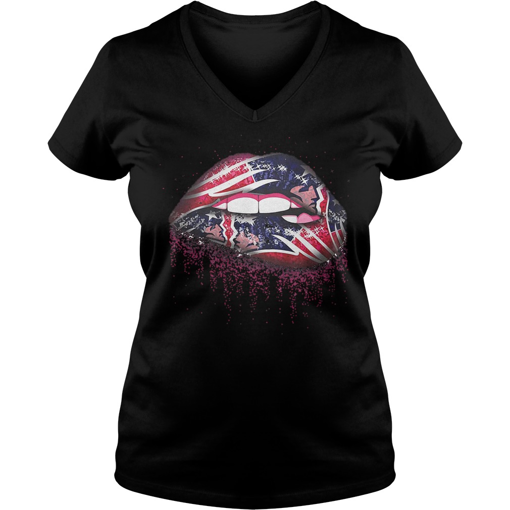 premium New England Patriots Sweat Lips shirt 4 premium New England Patriots Sweat Lips shirt Ladies V-Neck