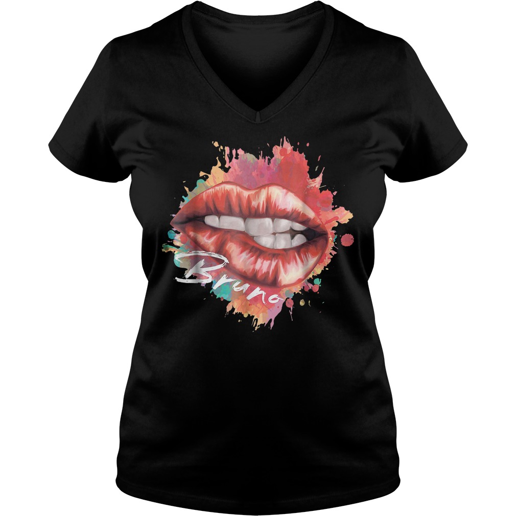 Bruno lip heart shirt 4 Bruno lip heart shirt Ladies V-Neck