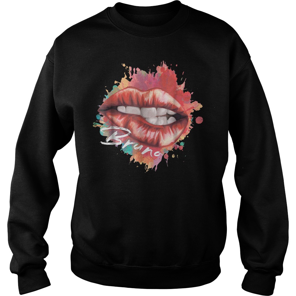Bruno lip heart shirt 3 Bruno lip heart shirt Sweatshirt Unisex