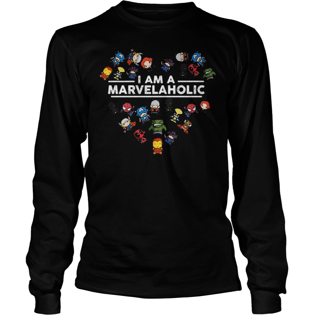 Marvel character chibi I am a marvelaholic Shirt Longsleeve Tee Unisex
