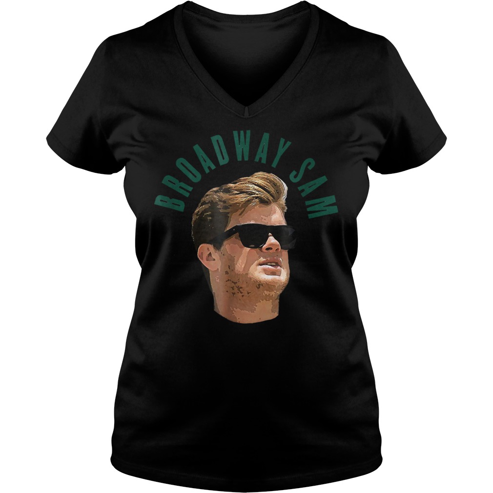 Official Broadway Sam Darnold Jets Namath Homage T-Shirt 4 Official Broadway Sam Darnold Jets Namath Homage T-Shirt Ladies V-Neck