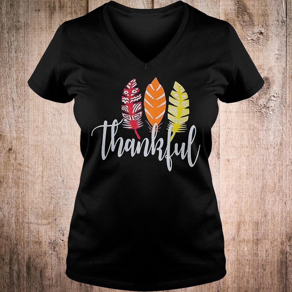 Best Price Thankful feather shirt 4 Best Price Thankful feather shirt Ladies V-Neck