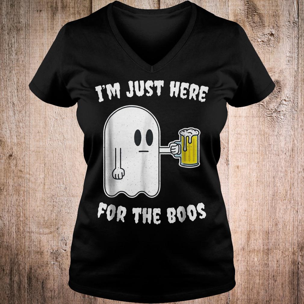 Official I'm just here for the Boos ghost halloween beer shirt 4 Official I'm just here for the Boos ghost halloween beer shirt Ladies V-Neck