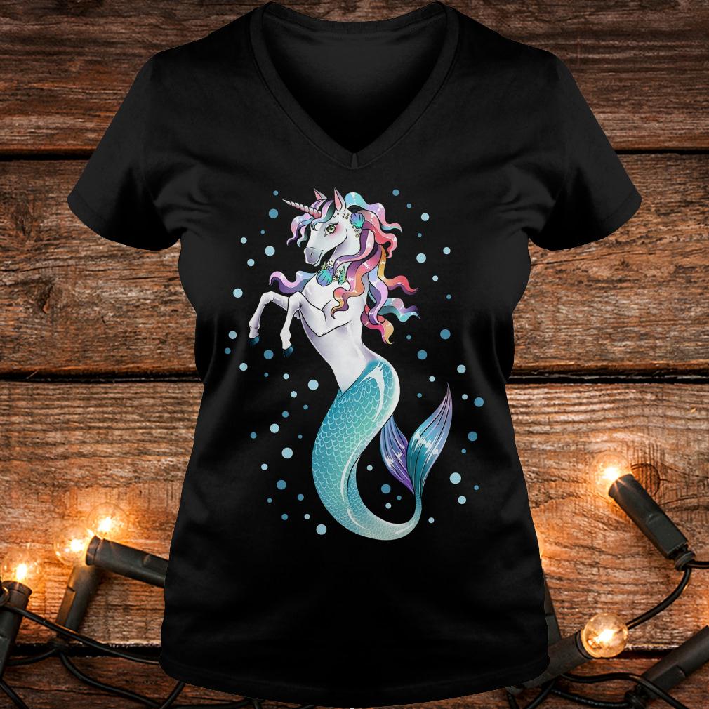 Official Unicorn Mermicorn mermaid unicorn cute T-Shirt Ladies V-Neck