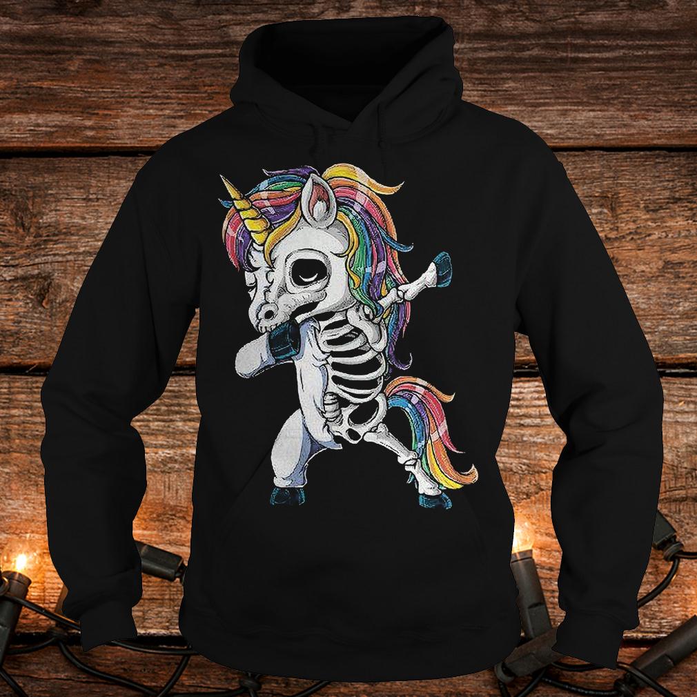 Official Unicorn skeleton dabbing happy halloween skull T-Shirt Hoodie
