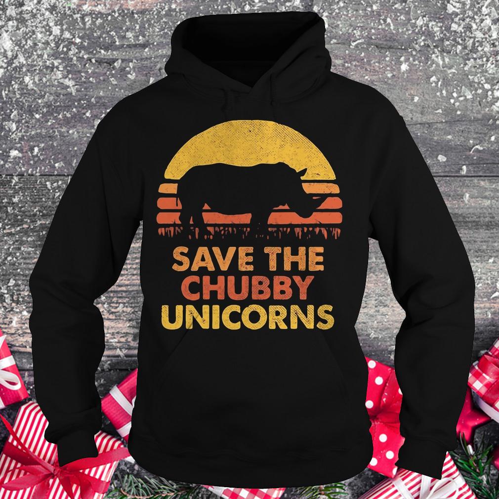 Original Retro Sunset Rhino save the chubby unicorns shirt Hoodie