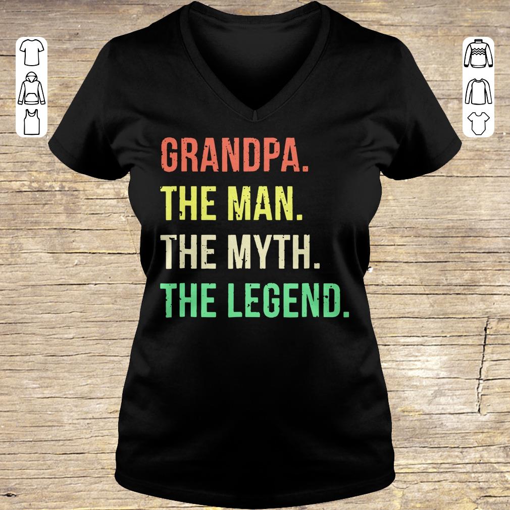 Awesome Grandpa The Man The Myth The Legend shirt Ladies V-Neck