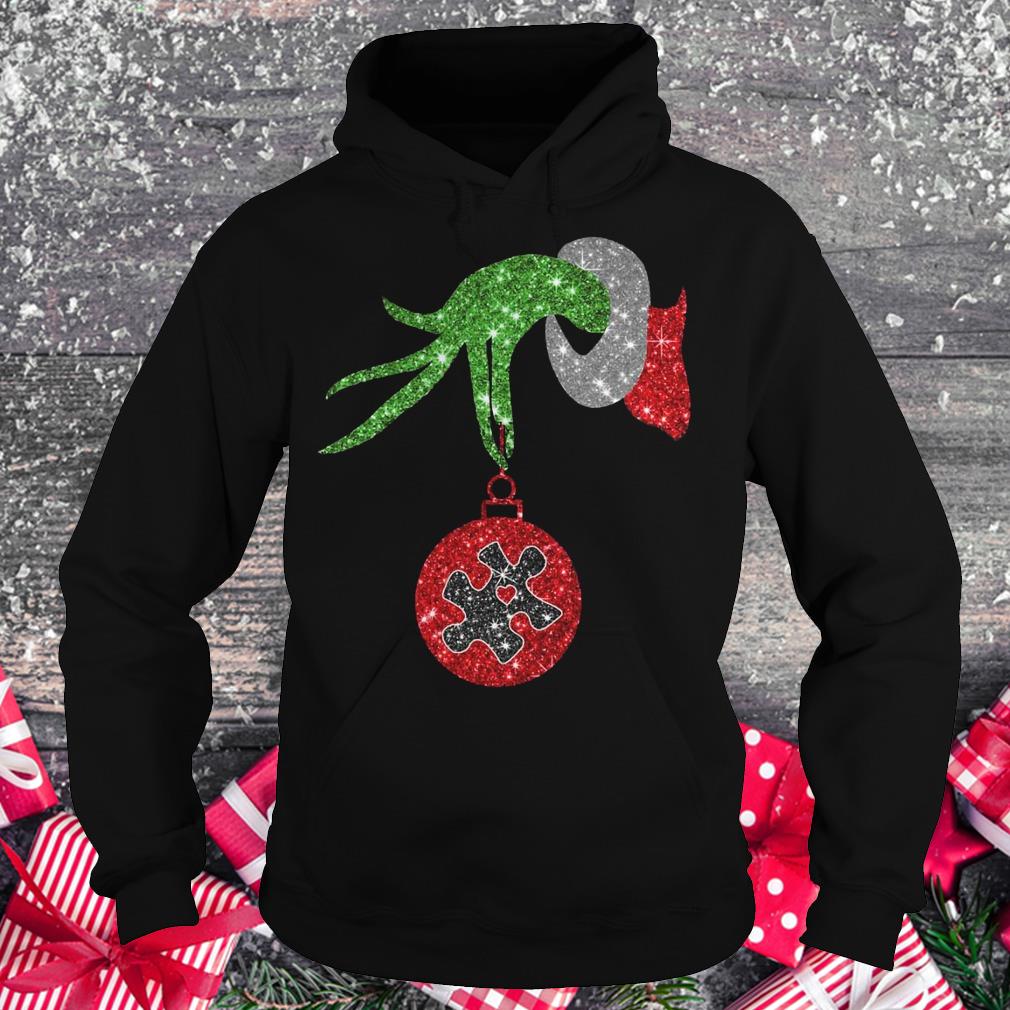 Awesome Grinch Hand Holds Autism Twinkle Ornament shirt Hoodie