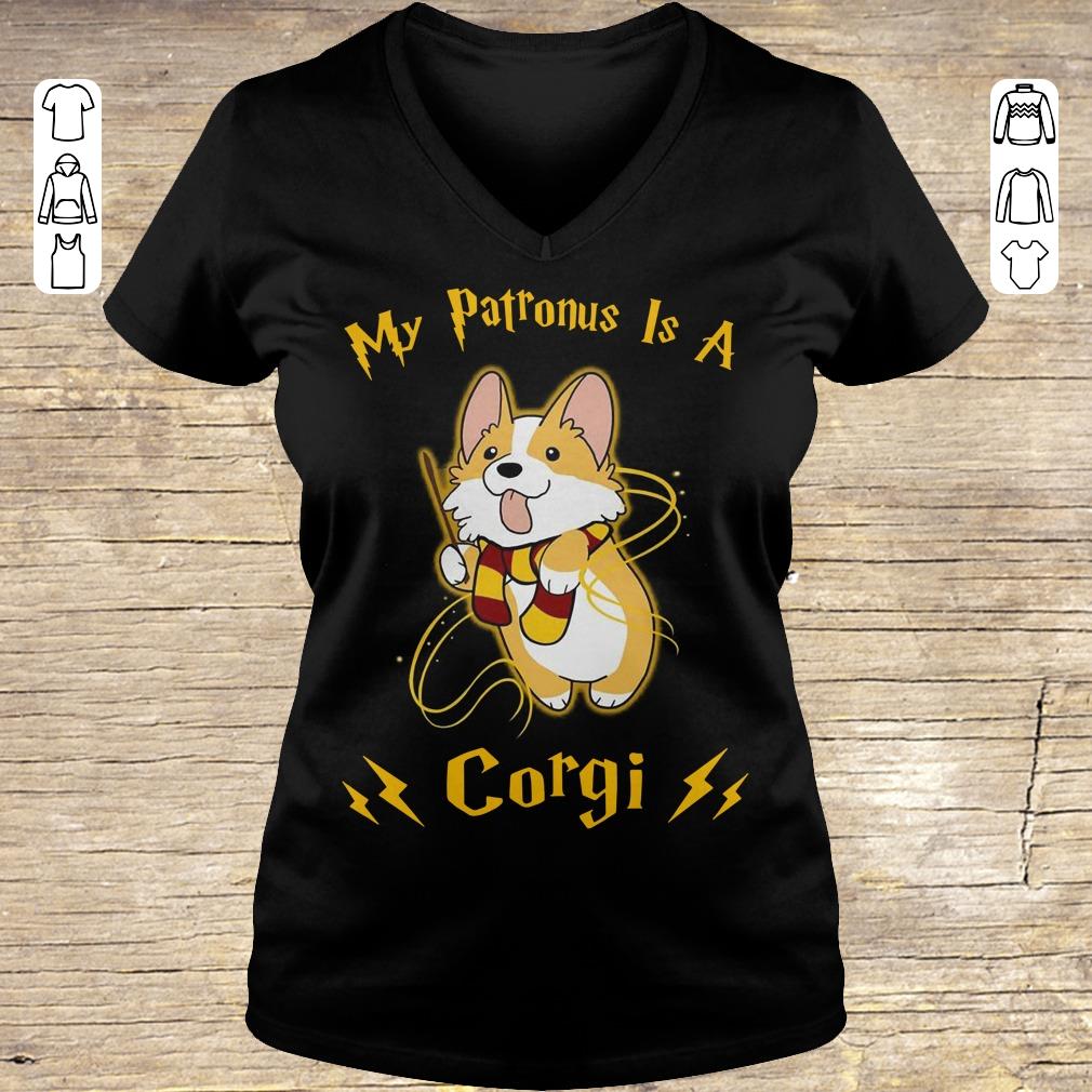 Awesome My patronus is a corgi shirt hoodie Ladies V-Neck