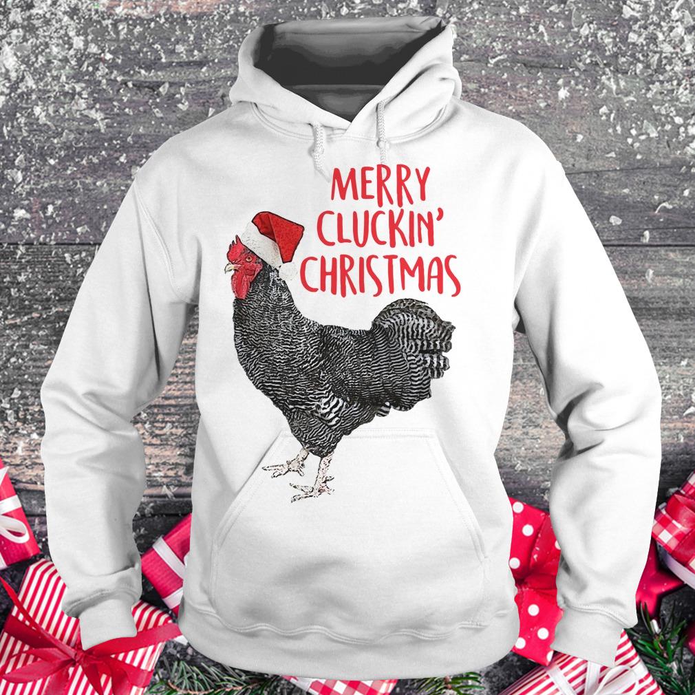 Awesome Speckled Rooster Merry cluckin christmas shirt Hoodie