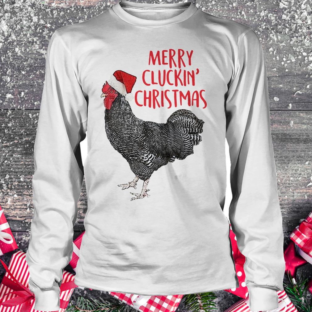 Awesome Speckled Rooster Merry cluckin christmas shirt Longsleeve Tee Unisex