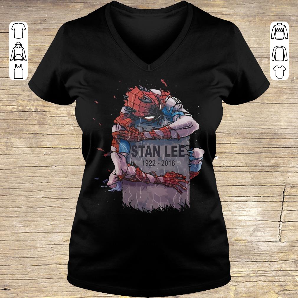 Awesome Spider Man hug Stan Lee shirt sweatshirt Ladies V-Neck