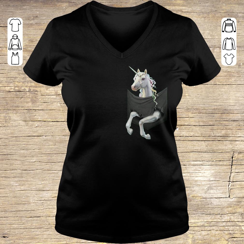 Awesome Unicorn Inside Pocket shirt, sweater Ladies V-Neck