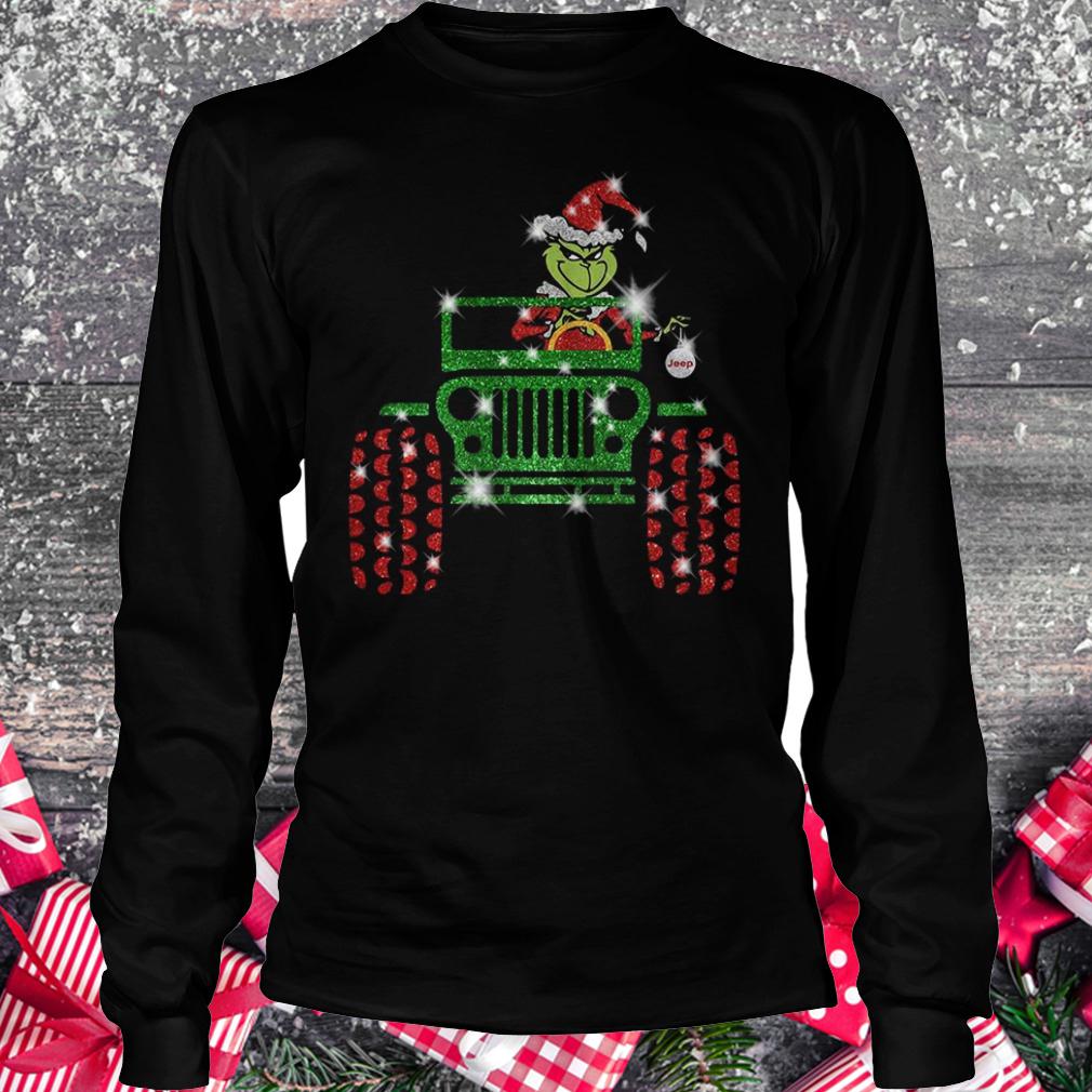 Best price Grinch Jeep sparkly glitter shirt Longsleeve Tee Unisex
